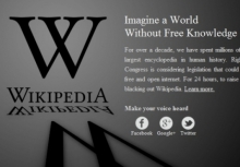 Wikipedia закрылась на сутки в знак протеста